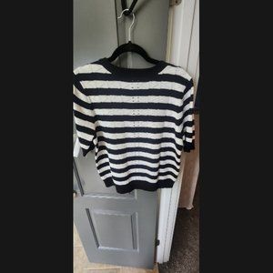 Cabi black and white sweater large